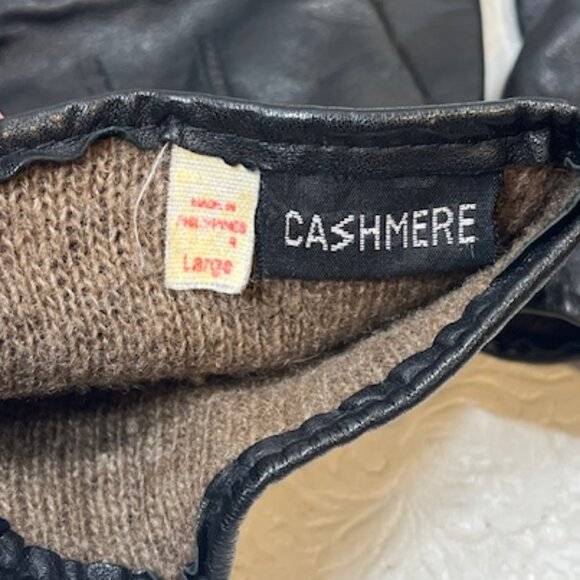 Men's Black Soft Leather Cashmere Lined Winter Gloves Size: Large VGUC - Picture 6 of 15